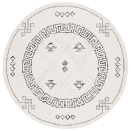 Safavieh 6 x 6 ft. Casablanca Hand Tufted Round Area Rug; Ivory & Black CSB988A-6R